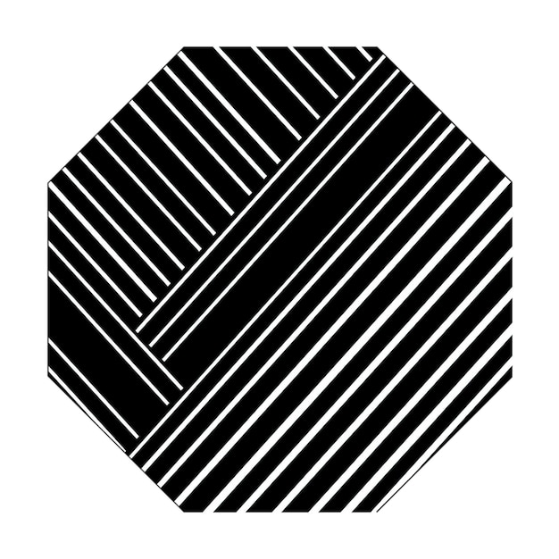 ikony zdjęć ikona ośmiokątna czarno-białe linie przekątne