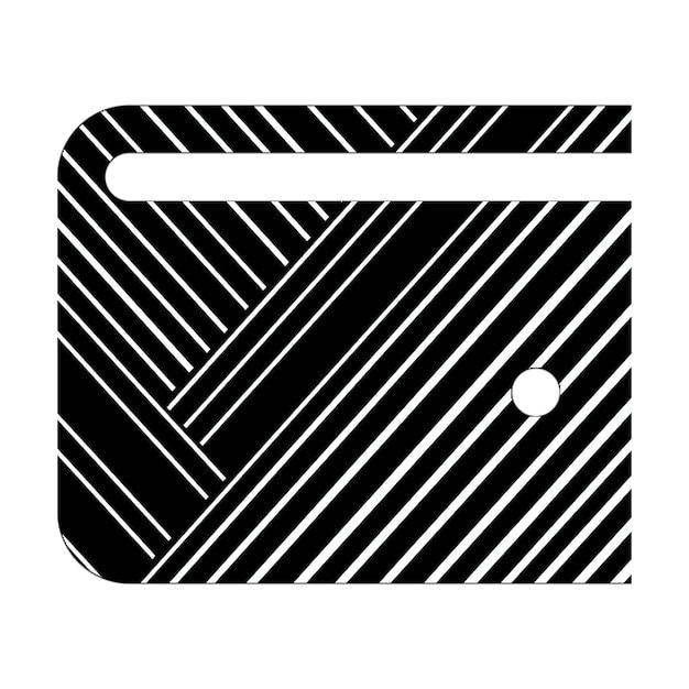 ikony zdjęć ikona portfela czarno-białe linie przekątne