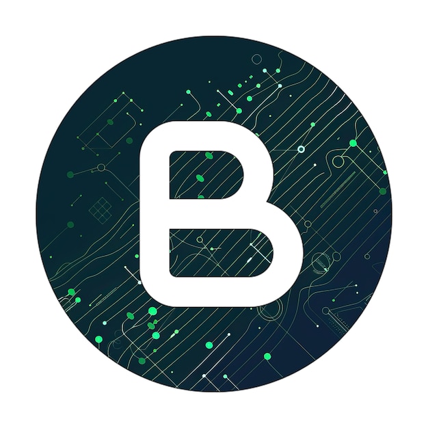 ikony zdjęć krąg b ikona zielona tekstura technologii