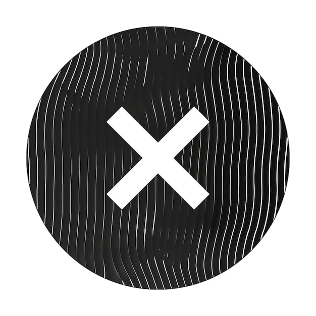 Zdjęcie ikony zdjęć krąg xmark ikona czarno-białe linie tekstura