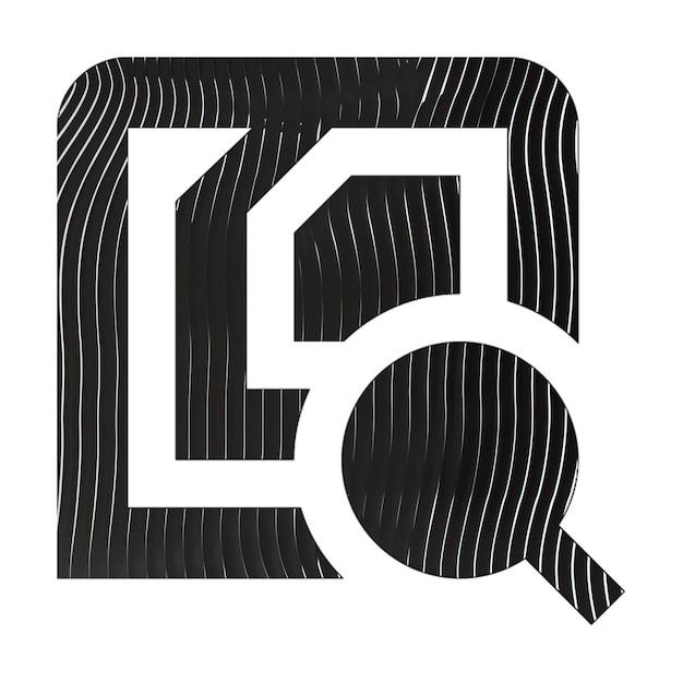 Zdjęcie ikony zdjęć nfc szkło powiększające ikona czarno-białe linie tekstura