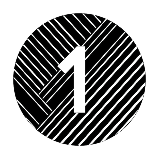 Zdjęcie ikony zdjęć okrąg 1 ikona czarno-białe linie przekątne