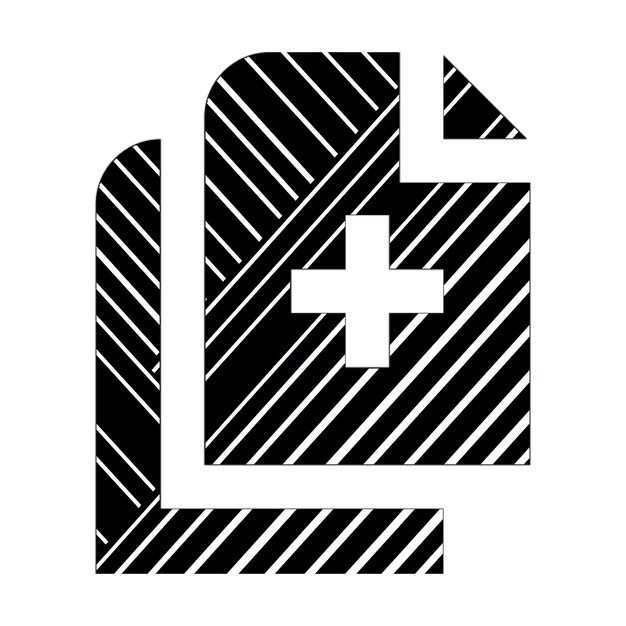 Zdjęcie ikony zdjęć pliki ikona medyczna czarno-białe linie przekątne