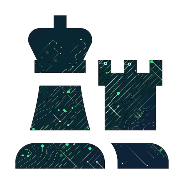 Zdjęcie ikony zdjęć szachy ikona zielona tekstura technologii