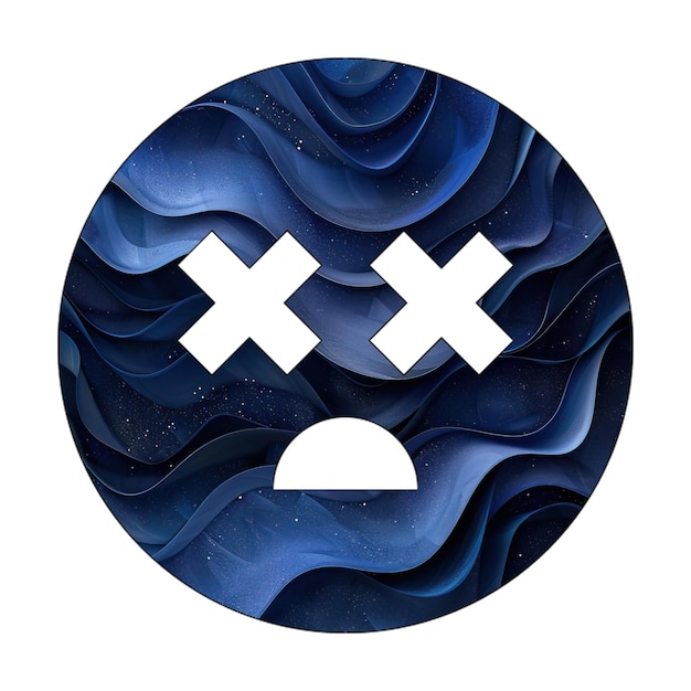 Zdjęcie ikony zdjęć twarz oczy xmarks niebieski gradient tło styl projektowania