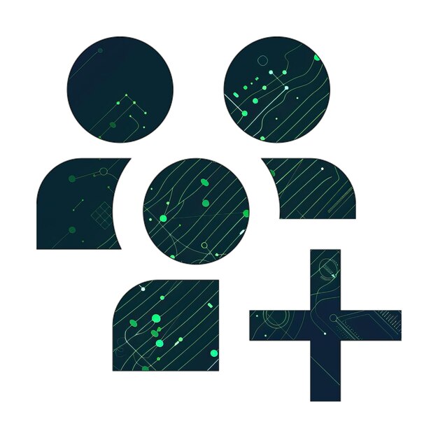 Zdjęcie ikony zdjęć użytkownicy ikona medyczna zielona tekstura technologiczna