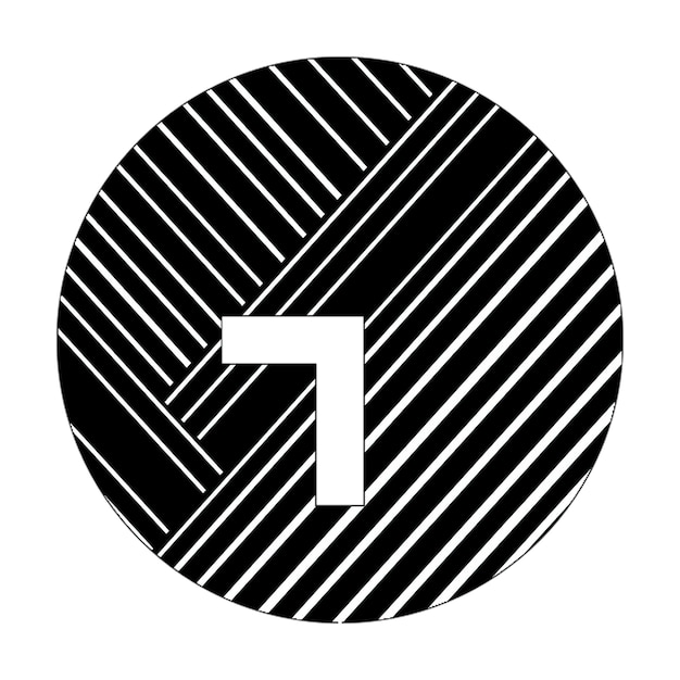 Zdjęcie ikony zdjęć zegar dziewięć trzydzieści ikona czarne białe linie przekątne
