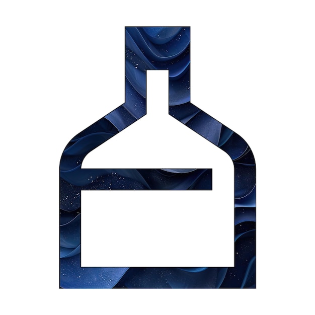 Zdjęcie ikony zdjęcie butelka wina niebieski gradient tła styl projektowania