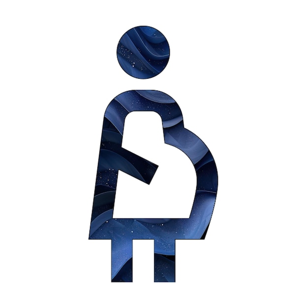 ikony zdjęcie osoba w ciąży niebieski gradient tło styl projektowania
