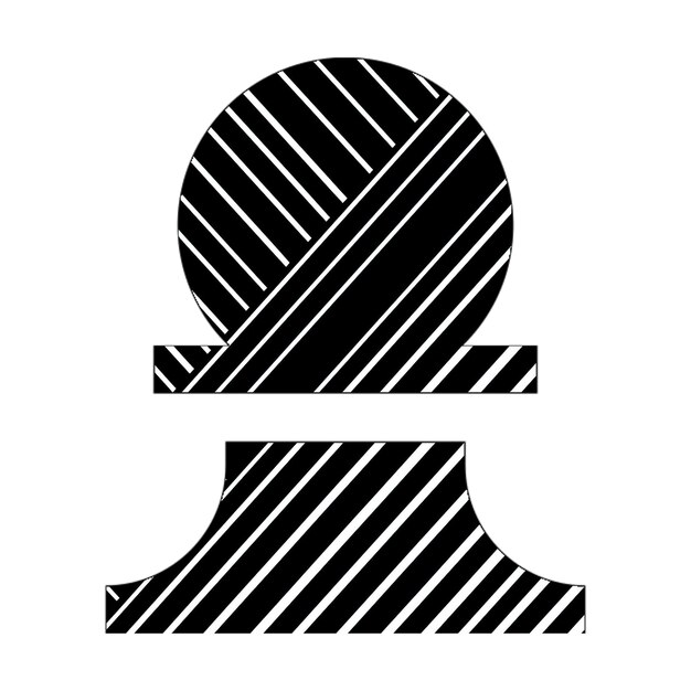 ikony zdjęciowe ikona piłka szachowa czarno-biała linie przekątne