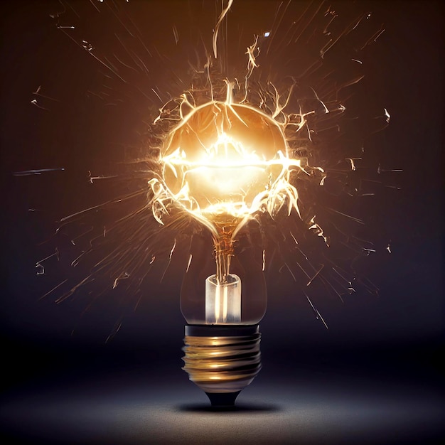 Illuminating Destruction: The Shattered Brilliance of a Exploding Lightbulb stworzony za pomocą technologii Generative AI