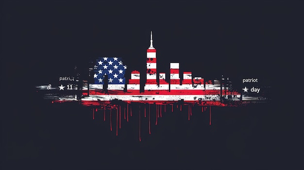 Zdjęcie ilustracja 11 września na posterze lub banerze dnia patriotyzmu usa
