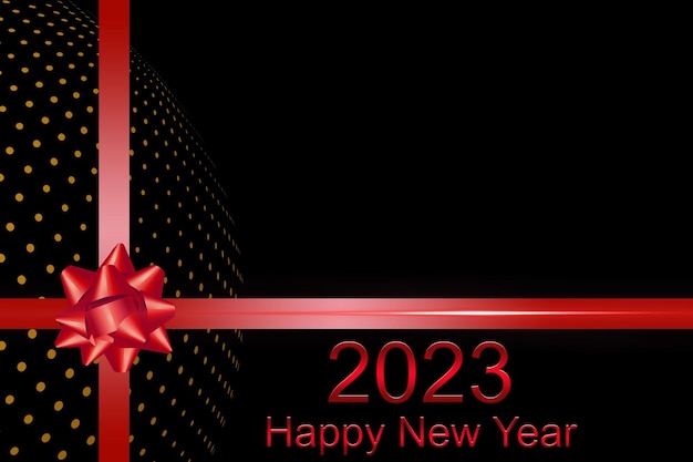 Ilustracja 2023 szczęśliwego nowego roku projekt tło napis kartkę z życzeniami