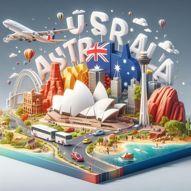 Ilustracja 3D Australii