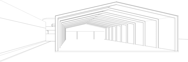 Zdjęcie ilustracja 3d budynku i budowy