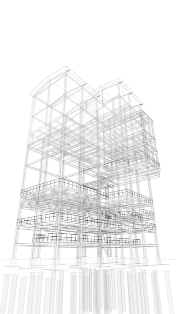 Ilustracja 3D budynku przemysłowego