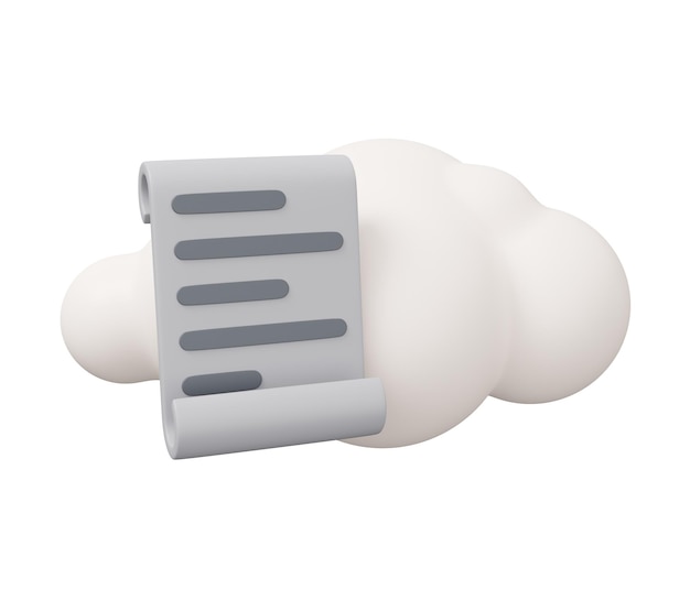 Zdjęcie ilustracja 3d chmury przewijania papieru minimalna ilustracja renderowania 3d na białym tle