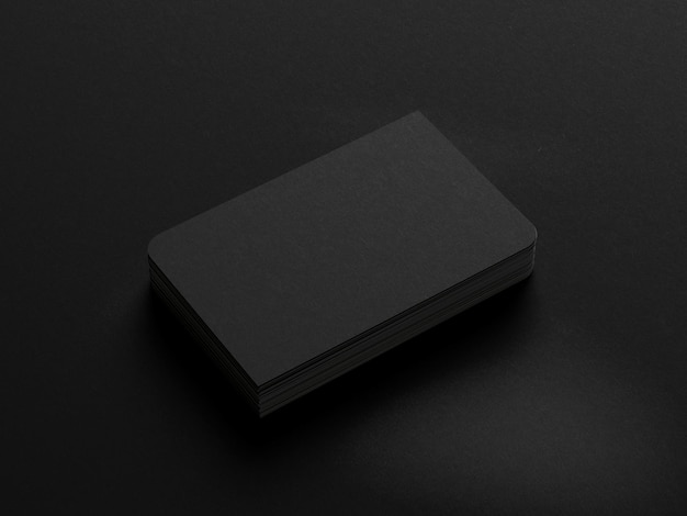 Ilustracja 3D Czarna wizytówka na czarnym tle