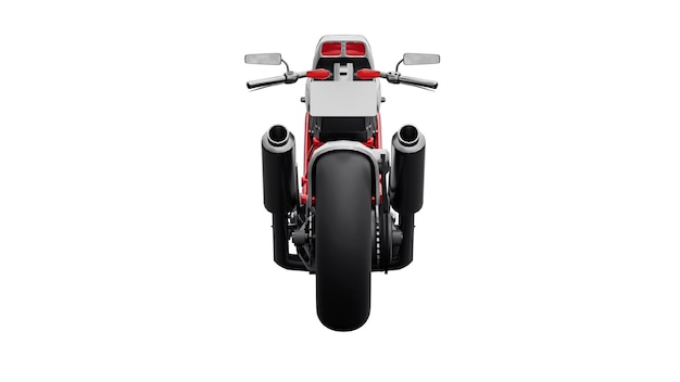 ilustracja 3D. Czerwony miejski sport motocykl na białym tle. renderowania 3D.