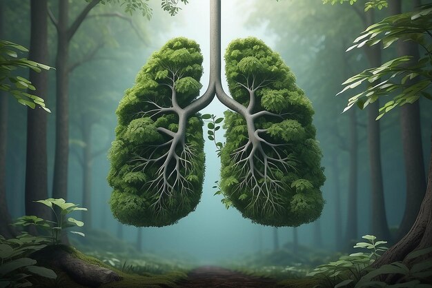 Ilustracja 3D drzewa płuc Środowisko i medycyna