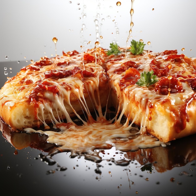 Ilustracja 3d Duża okrągła pizza z serem