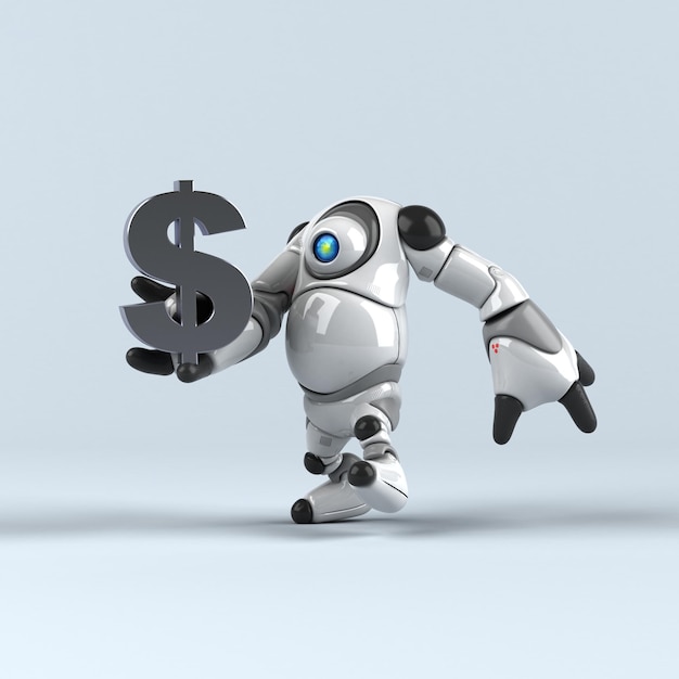 Ilustracja 3D dużego robota