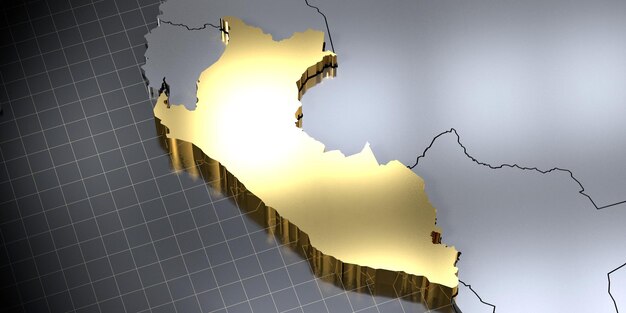 Ilustracja 3D kształtu kraju Peru