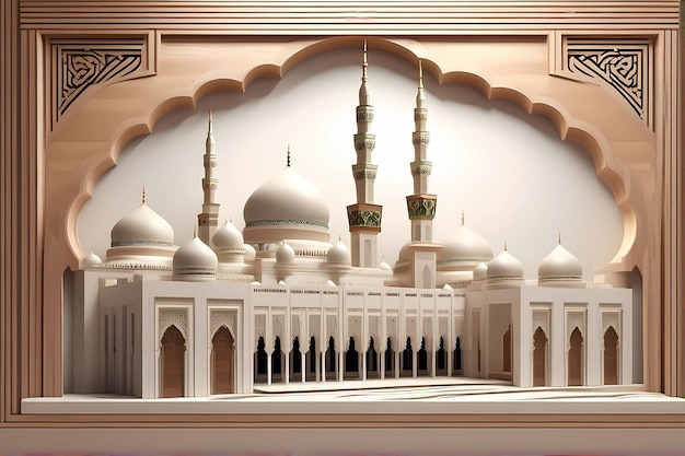 Ilustracja 3D meczet almadinah almnowrah