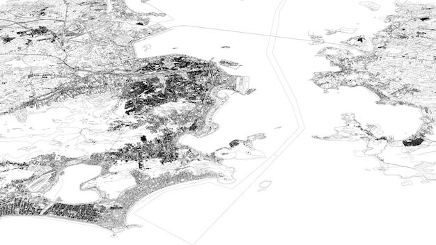 Zdjęcie ilustracja 3d miasta i budynków masowych w rio de janeiro