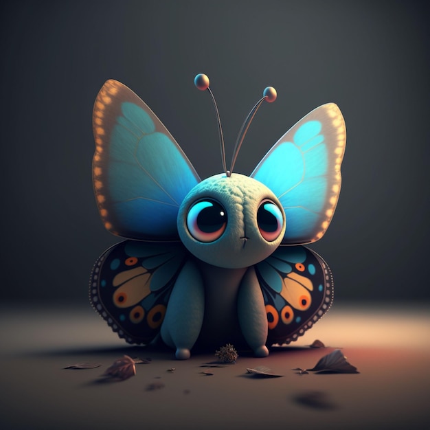 Ilustracja 3d motyl ładny dziecko