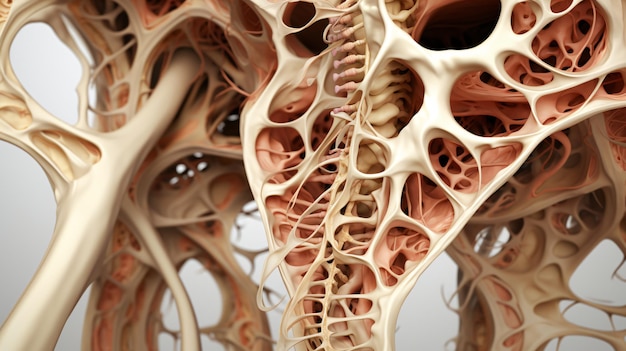 Zdjęcie ilustracja 3d narządów wewnętrznych kości