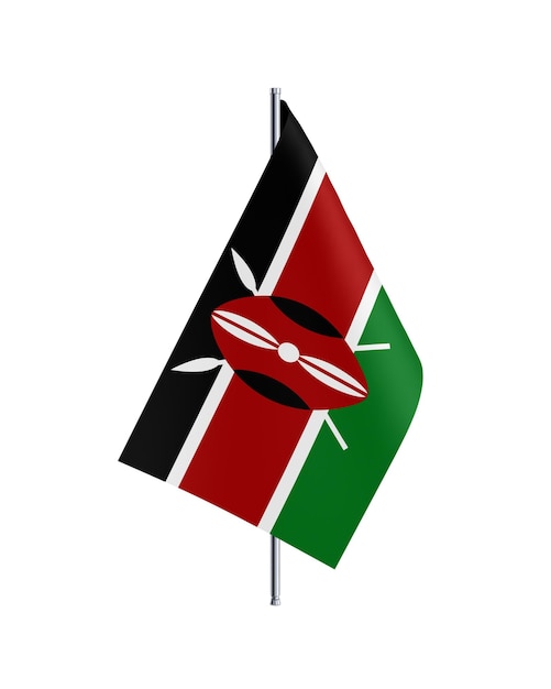 Ilustracja 3d oficjalnej flagi Kenii