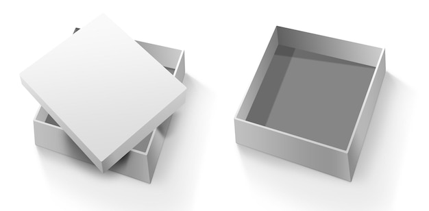 Ilustracja 3D Otwarte i zamknięte pudełko podarunkowe odizolowane
