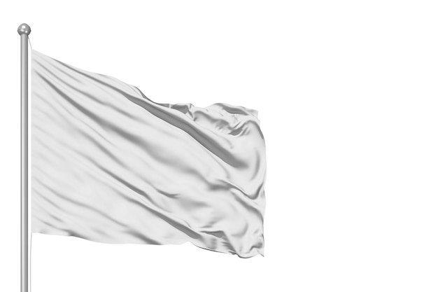 Ilustracja 3D Polak z falistą flagą na białym tle