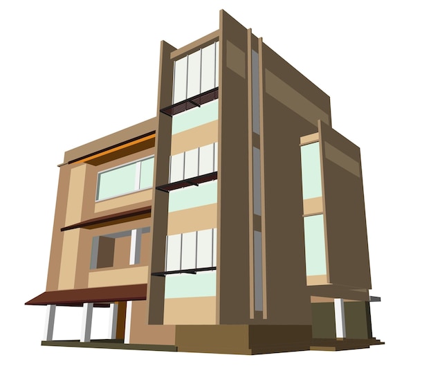 Ilustracja 3D projektu budowlanego