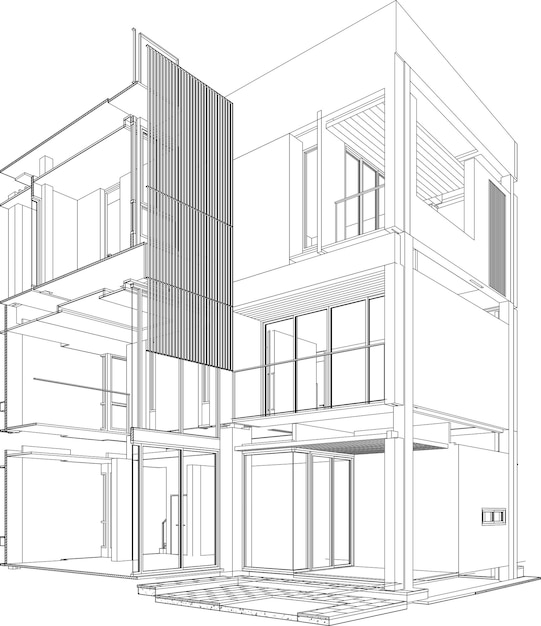 Ilustracja 3D projektu mieszkaniowego