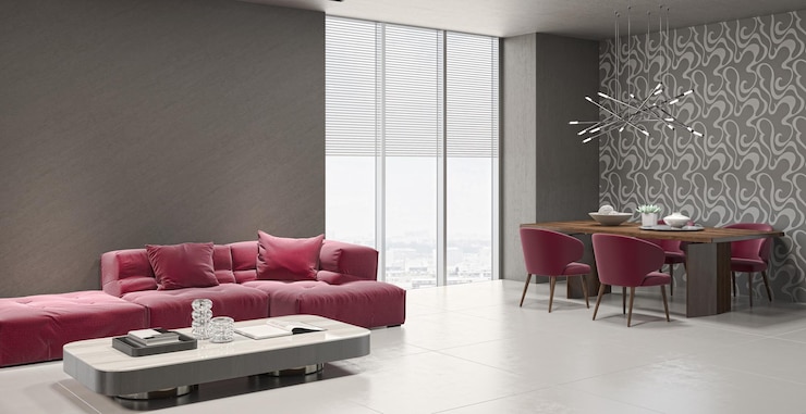 Zdjęcie ilustracja 3d rendering dużych luksusowych nowoczesnych jasnych wnętrz model salonu komputerowy cyfrowo generowany obraz