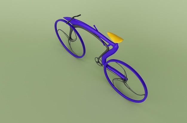Ilustracja 3D renderowania minimalne Nowoczesny rower sportowy na białym tle