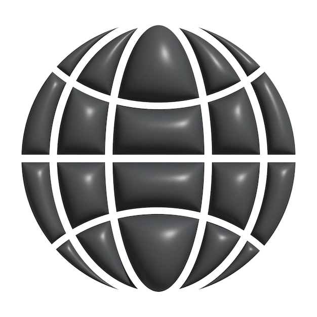 Ilustracja 3D strony internetowej w kolorze czarnym