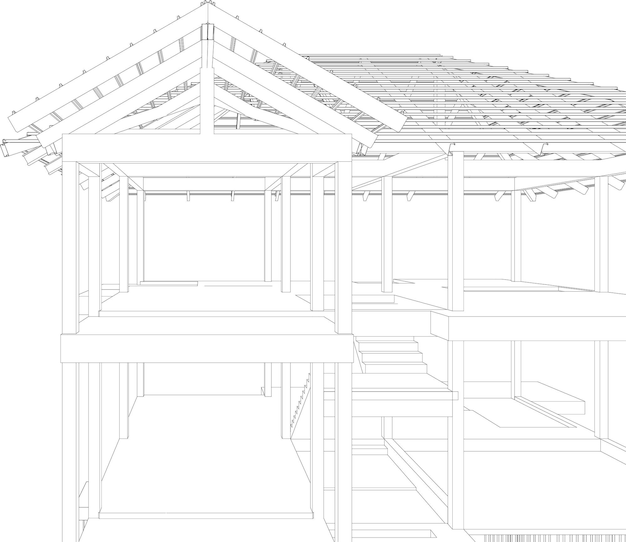 Zdjęcie ilustracja 3d struktury budynku