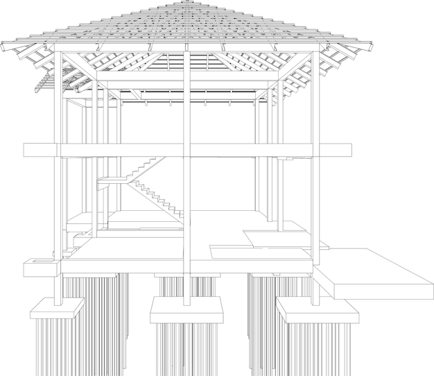 Ilustracja 3D struktury budynku