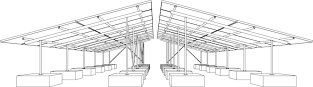 Ilustracja 3D wiaty słonecznej