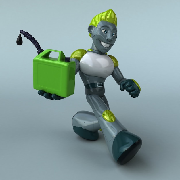 Ilustracja 3D zielony robot