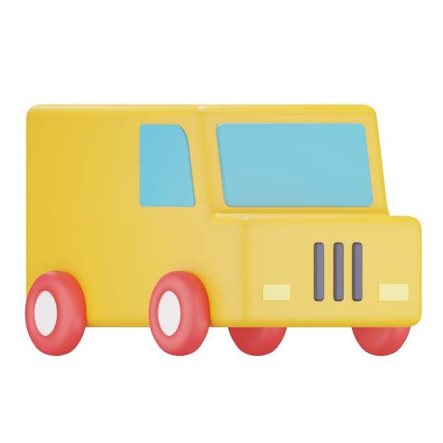 Ilustracja 3D żółty wózek