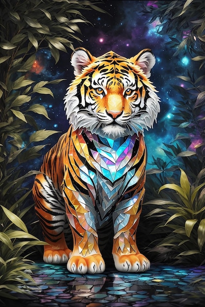 Ilustracja 3D zwierzęcia tygrysiego