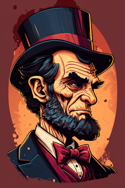 Zdjęcie ilustracja abraham lincoln generatywny ai