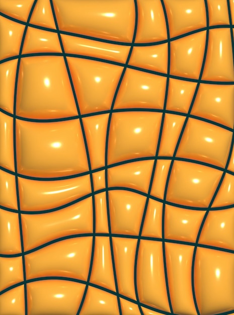 Ilustracja abstrakcyjnego tła z żółtymi elementami renderingu 3D