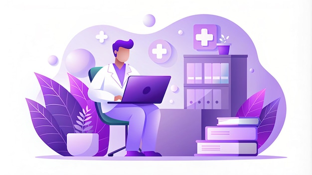 Ilustracja abstrakcyjnej koncepcji pracy doktora