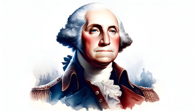 Ilustracja akwarelowa portretu George'a Washingtona