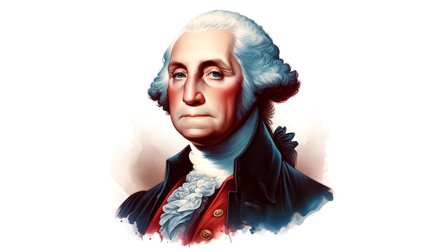 Ilustracja akwarelowa portretu George'a Washingtona